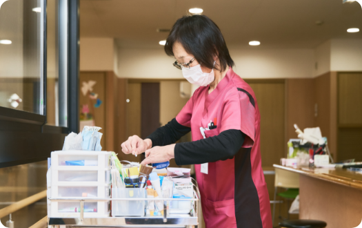 常駐看護師による日常のケア